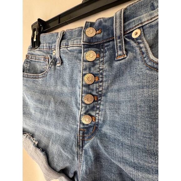 Madewell Womens High Rise Denim Shorts Size 27 Blue Jeans Button Fly Boho Preppy - Picture 6 of 11